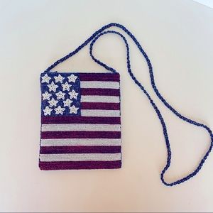 Beaded American Flag Handbag Purse